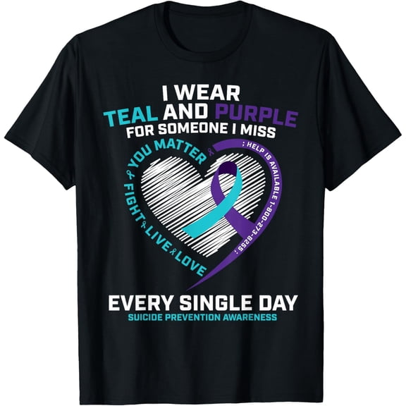 In Loving Memory Shirts Tshirt Suicide Prevention Awareness T-ShirtMen and women, Black T-shirt, size: Extra large