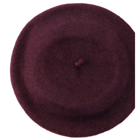 NYfashion101 French Style Lightweight Casual Classic Solid Color Wool (Best Cheap French Red Wine)