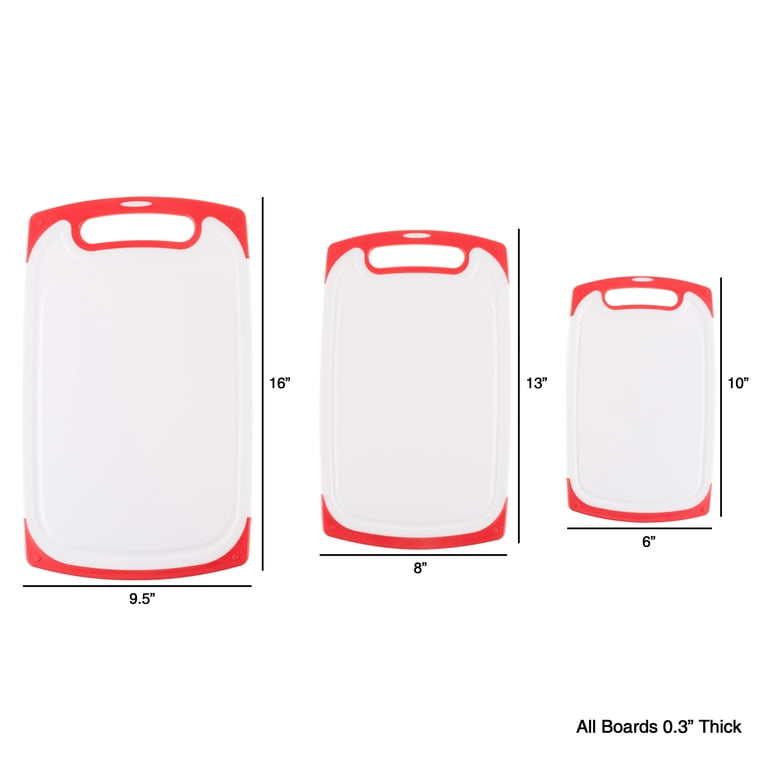 Classic Cuisine 3-Piece Plastic Cutting Boards, Juice Groove photo 2
