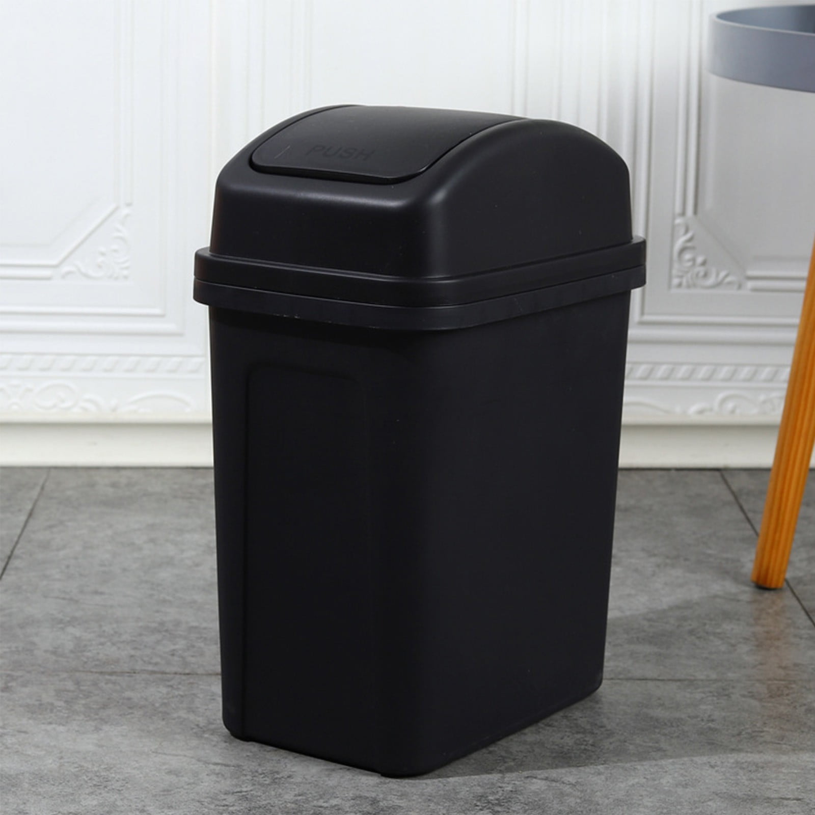 Qiangzon Plastic Trash Can with Lid, 5.5 Gallon Dog-Proof Garbage Can for Bathroom, Kitchen, Living Room, and Bedroom, Durable Waste Basket with Secure Lid for Odor Control 1 Trash Can