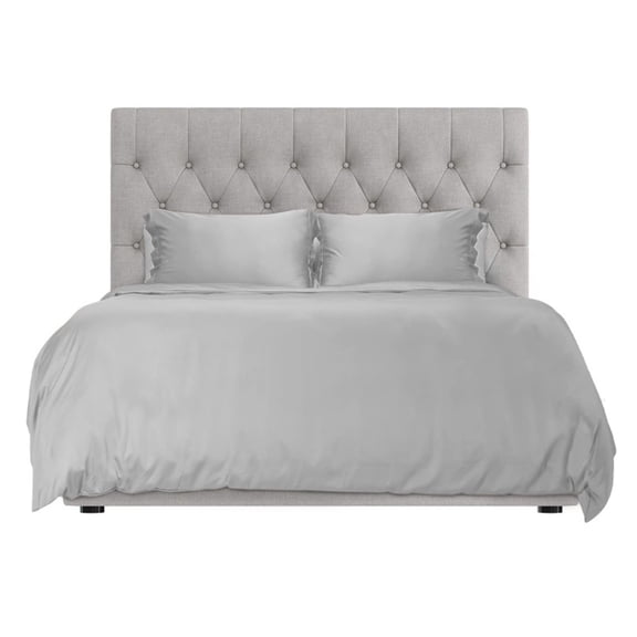YuanBo California King Duvet Cover Set Grey - 3 Piece Ultra Soft Cooling Bedding Set with Zipper Closure & Corner Ties - 1 Duvet Cover 2 Pillow Sham