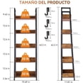 thumbnail image 2 of Librero de 5 Niveles - Estante Mueble Organizador 157x50x30cm, Muebles para Cocina DiseñO Abierto Minimalista con Ganchos, Estanteria, para Cocina Sala Oficina Dormitorio Biblioteca, 2 of 4