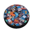 thumbnail image 4 of LNWH Variety Cartoon Handle Art Pattern Waterproof Spare Tire Cover, Universal Spare Tire Wheel Covers 17 inch, 4 of 8