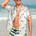 thumbnail image 4 of Uemuo Funny Chicken Printed Regular Fit Short Sleeve Casual Hawaiian Shirt for Men,Aloha shirt,Tropical shirt,Floral print shirt,Vacation Beach shirt-Medium, 4 of 9