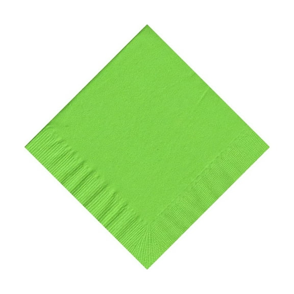600 -  (12 Pks of 50) 2 Ply Plain Solid Colors Beverage Cocktail Napkins Paper - Citrus Green