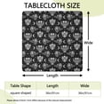 thumbnail image 2 of Black Skeleton Rose Moon Pattern Square Fitted Tablecloth with Elastic Edge,Square Table Cover,Washable Elastic Table Cover for Home Kitchen Party Decor 36"x36", 2 of 6
