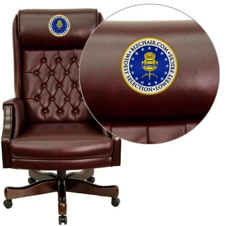 Embroidered High Back Traditional Tufted Burgundy Leather Executive Embroidered High Back Traditional Tufted Burgundy Leather Executive Swivel Office Chair Flakcc696tgembgg