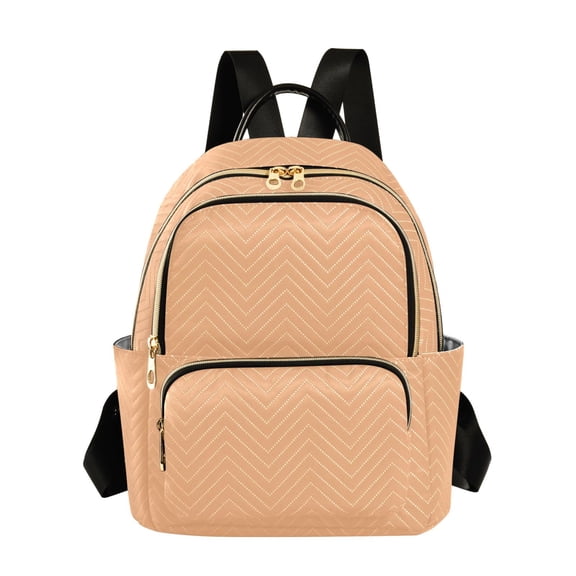 JIALIOU Mini Backpack Purse for Women Quilted Casual Daypack Small Travel Shoulder Bag, Light Orange