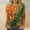 Orange1, variant on Mardi Gras Clothing Plus Size,Women's Fashion And Leisure Carnival Printed Round Neck Cropped Sleeve Top