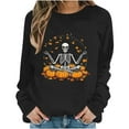 thumbnail image 6 of Kilaqueen Funny Graphic Crewneck Sweatshirts Women Soft Comfort Halloween Hoodies Oversized Sweatshirt Cat Fall Shirts Long Sleeve Tunic Tops, 6 of 6