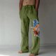 thumbnail image 1 of Pantalones largos de verano para hombre, de algodón y pierna ancha, deportivos con cordones estampados, informales, 1 of 7