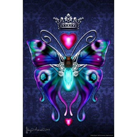 Steampunk Butterfly by Brigid Ashwood Butterfly Poster Vintage Poster Prints Butterflies in Flight Wall Decor Butterfly Illustrations Insect Art Cool Wall Art Print Poster 12x18