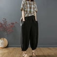 thumbnail image 3 of SIYUDAN Pants For Women Womens Casual Pants Black Adult Work Pants For Women Lounge Pants Women Elastic Waist Pants For Women With Pockets Womens Capris For Summer, 3 of 3