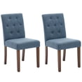thumbnail image 1 of Juego de 2 Sillas de Comedor Tapizadas – Respaldo Alto con Botones, Patas de Madera Resistentes, Ribete de Tachuelas, Tela de Lino Suave, Asiento Acolchado Cómodo para Comedor, Cocina, 1 of 11