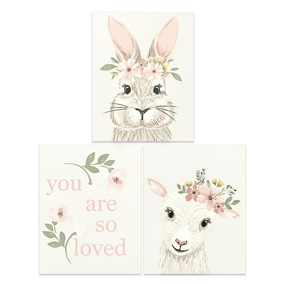 Modern Moments By Gerber Baby Unframed Wall Art, 3 Piece Set, Ivory Floral