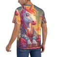 thumbnail image 2 of Zufioo Meditating Cute Horse Print Men's Baseball Short Sleeve, Moisture Wicking Button-Down Hip Hop Tee-4X-Large, 2 of 7