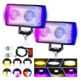 thumbnail image 1 of 2pzs Faros Auxiliares Led Lupa Multicolor Estrobos Moto Auto, 1 of 7