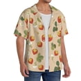 thumbnail image 4 of Vsdgher Floral Strawberr Print Men's Wrinkle Free Untucked Cuban Shirt Business Casual Button Down Shirts Short Sleeve Shirt, 4 of 7