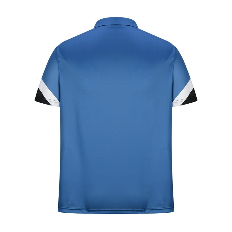 ZCFZJW Polo Shirts for Men Casual Striped Print Summer Short Sleeve Lapel Collar V Neck 1/4 Zip up Workout T-Shirts Trendy Moisture Wicking Tops Blue ZCFZJW Polo Shirts for Men Casual Striped Print Summer Short Sleeve Lapel Collar V Neck 1/4 Zip up Workout T-Shirts Trendy Moisture Wicking Tops Blue