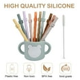 thumbnail image 4 of Clinaoy 10Pcs Colorful Silicone Straws Reusable Easy to Clean BPA-free Food Grade Dishwasher Safe Straight Straws, 4 of 8