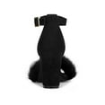thumbnail image 2 of BLISSFUL STEP Women's Faux Fur Block Heels Sandals, 2 of 8