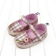 thumbnail image 2 of IROINNID Infant Girl's First Walker Shoes Baby Girls Cute Lattice Print Rubber Non-slip Sole Press Buckle Shoes, Size 0-18M, 2 of 9