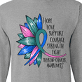 thumbnail image 4 of Inktastic Thyroid Cancer Awareness Blue Pink Teal Sunflower Ribbon Long Sleeve T-Shirt, 4 of 5