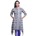 thumbnail image 1 of Bimba Hauts Imprimés Tie-Dye Animaux Violets pour Femmes Kurti Asymétrique Robe d'Été pour Filles XSmall, 1 of 6