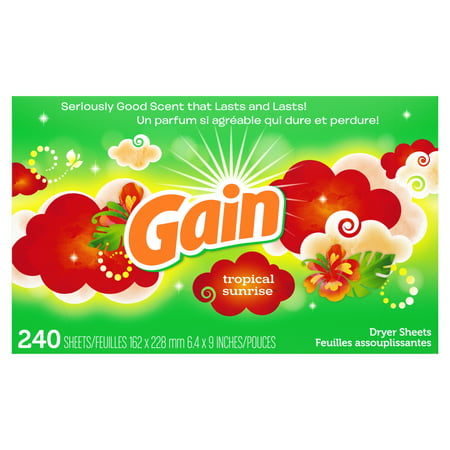 Gain Dryer Sheets, Tropical Sunrise, 240 Count