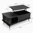 thumbnail image 2 of Wood Lift Top Coffee Table, Multifunctional Rising Tabletop Center Table with Hidden Compartment & Large Open Storage Shelf, Stable Living Room Office Dining Accent Table, 2 of 7