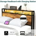 thumbnail image 7 of ZIVACATE Full Bed Frames with Headboard, Full Size Storage Bed Frame with 8 Drawers, Built-in Charging Ports & Outlets, Adjustable Atmospheric LED Lights, Full-Size Metal Foundation Beds, Brown, 7 of 7