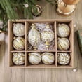 thumbnail image 5 of Black Gold Vintage Embossed Christmas Ornament Set Shatterproof Hanging Baubles for Christmas Tree Holiday Decor, 5 of 9