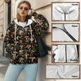 thumbnail image 6 of FOR U DESIGNS Butterfly Mushroom Zipper Hoodies for Women Oversized Trendy Hoodie Size M Sweatshirts for Women Loose Fit Hooded Comfortable Polyester Activewear Sportswear, 6 of 7