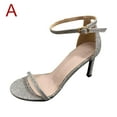 thumbnail image 1 of Zapatos de mujer Moda Color sólido Minimalistic Glitter Flock Thin Band Sexy Temperament Sandalias de tacón alto Wmkox8yii hfjk2062, 1 of 7