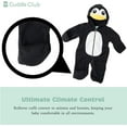 thumbnail image 3 of Cuddle Club One Piece Romper Hooded Fleece Onesie Jumper for Baby, Penguin 3T, 3 of 6