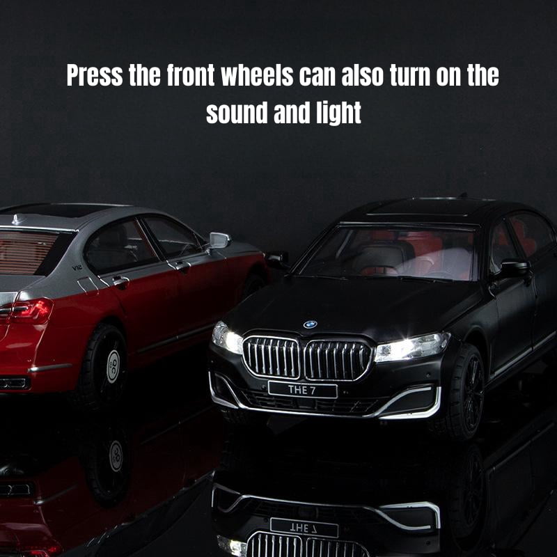 CHUNYAN 1/24 BMW THE 7 760Li Miniature Diecast Toy Car Vehicle Model 1:24 Pull Back Sound & Light Doors Openable Collection Gift Kid
