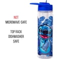 thumbnail image 3 of Silver Buffalo Lilo and Stitch Floral Sketch Glitter Double Walled Tritan Water Bottle, 18-Ounce, 3 of 8