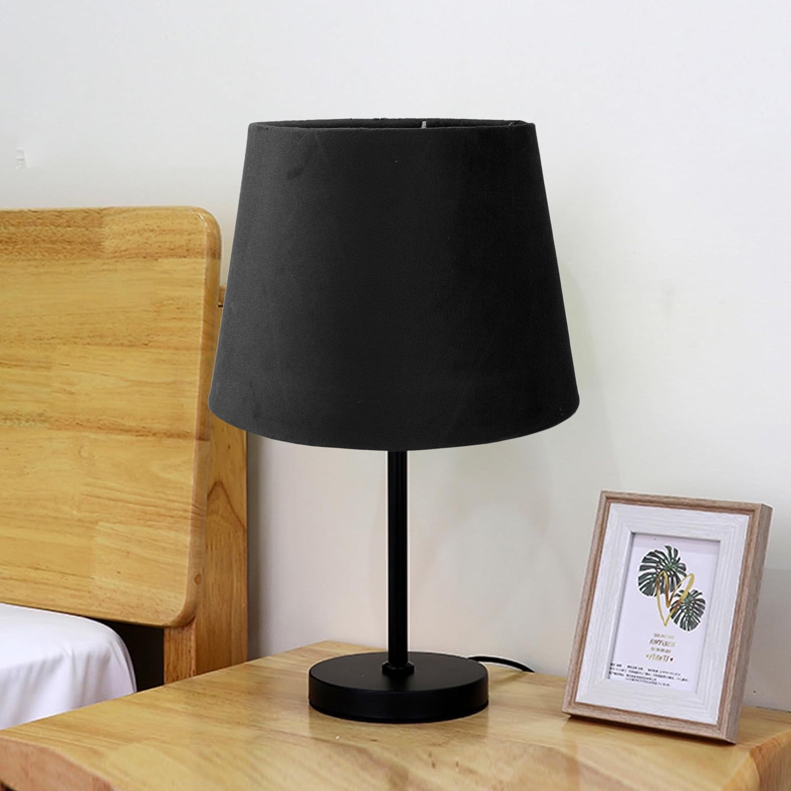 Riousery Fabric Conical Lamp Shade for Table Floor Light, E27 E14 Dual Use Hand Crafted, Black, 8.5 inches / 21.5 cm Bottom