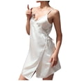 thumbnail image 1 of Gibobby Camisón de lencería Sexy para Mujer Día de San Valentín Pijamas seda cómodos para mujer, lencería Sexy a la moda, falda encaje, camisón sedoso para niñas(Blanco,M), 1 of 5