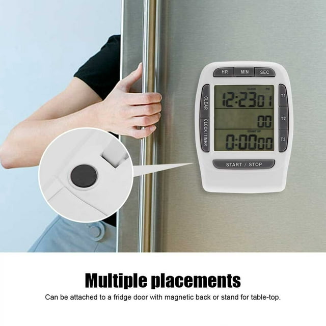 Temporizador LCD digital Temporizador LCD digital multicanal preciso portátil de 3 canales Reloj de cuenta regresiva de sincronización digital ANGGREK Otros