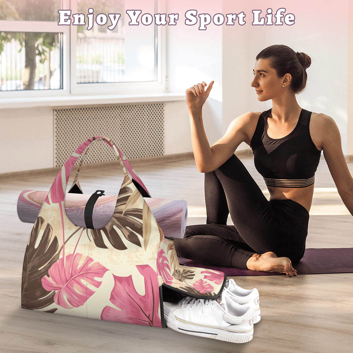 Multi-Functional Gym Bag with Shoe Compartment Duffel Bag for Yoga, Travel, Sports, and Work Fits Yoga Mat