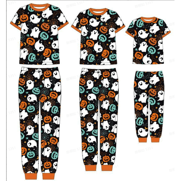 PatPat Halloween Pajamas Family Matching Ghost and Pumpkin Print Short ...
