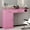 Pink, variant on DreamCurship Wall Mount Salon Stations, Barber Station with 3 Hair Dryer Holder, Beauty Salon Spa Equipment with 2 Drawers, 1 Storage Cabinet, Pink