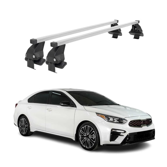 Smooth Roof Rack For Kia Forte Sedan 2019-2023 Silver Carrier Cross Bar Luggage