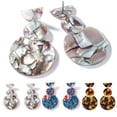 thumbnail image 2 of Acetate Sheet Geometry Circular Long Long section earring Circular Section Retro Mixed Style Earrings Ear Studs Earrings, 2 of 6
