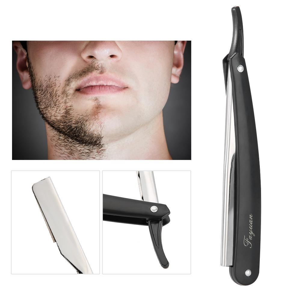 YLSHRF 2 Colors Barber Razor Straight Edge Hair Clipper Salon Folding Blade Razor with Blade