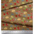 thumbnail image 2 of Soimoi Crepe Silk Fabric Mix Fruits Print Sewing Fabric Yard 42 Inch Wide, 2 of 3
