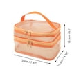 thumbnail image 2 of Unique Bargains 1 Pc Large Capacity Visible Drawstring Makeup Bag for Vacation Travel Mesh Fabric Orange, 2 of 6
