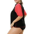 thumbnail image 5 of Charmo Women Plus Size Rash Guard Short Sleeve Swim Shirt Rashguard Swimwear Top, 5 of 6