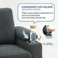 thumbnail image 6 of Aukfa Accent Chair with Storage Ottoman & Cup Holders, Convertible Sleeper Recliner Lounge Chair with Adjustable Backrest, USB-C Port & Side Pocket, Dark Gray, 6 of 8